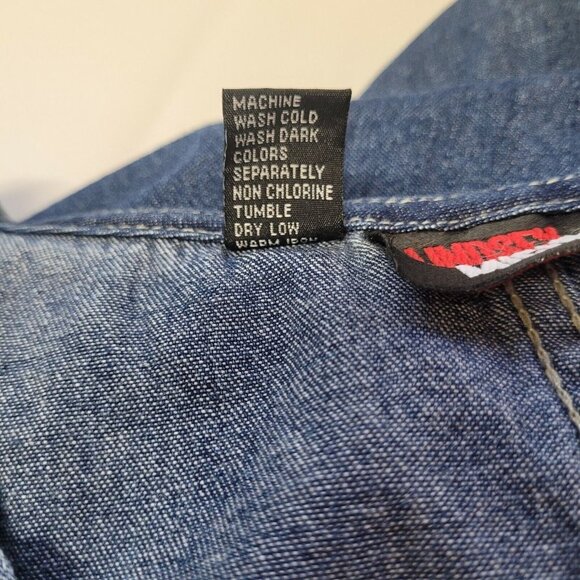 Lindsey Michelle Size L Womans Denim Dress Blue Jean Flag VTG Prairie July 4th - Picture 4 of 8